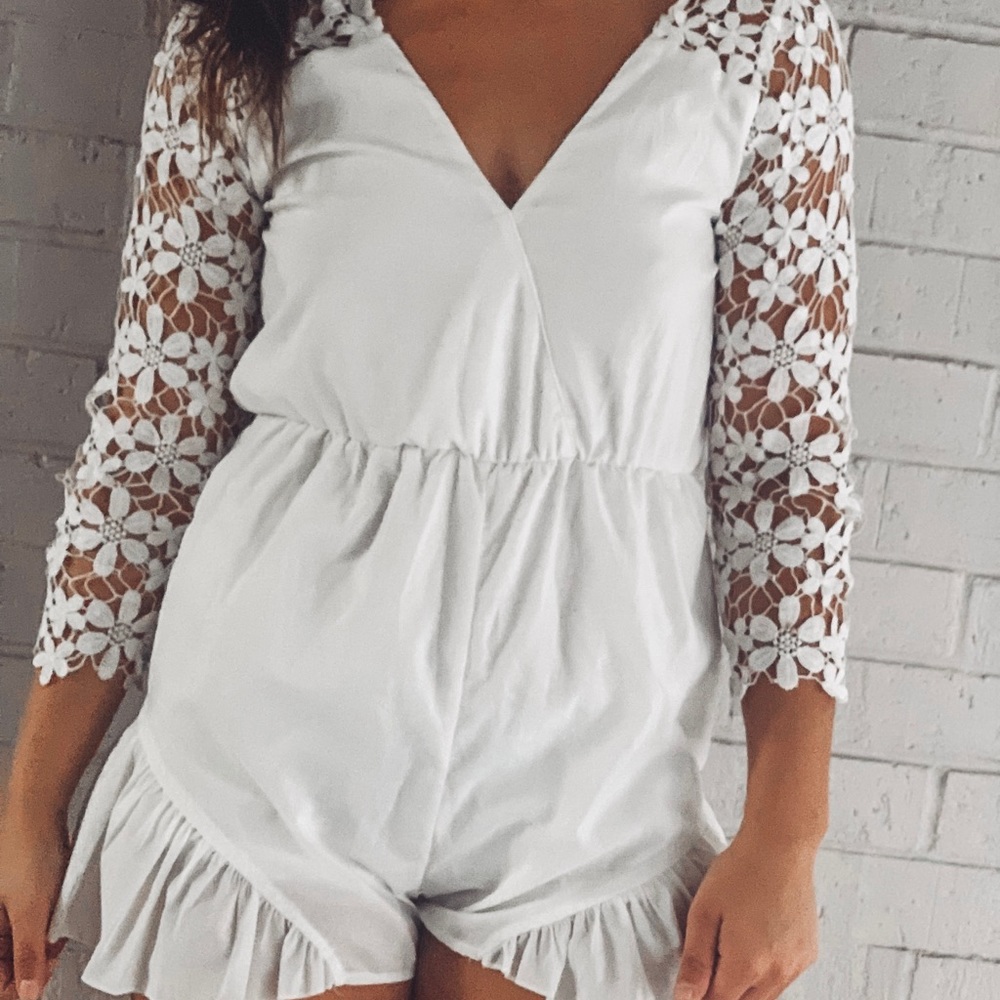 Gorgeous lace white romper